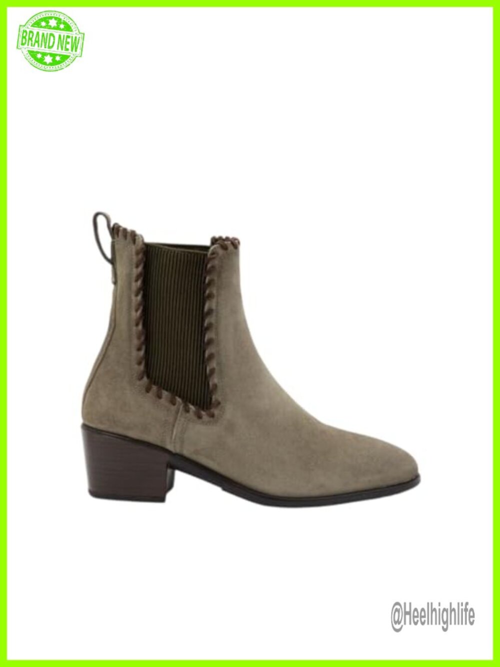Womens Suede Mid-Calf Chelsea Boots with Arch Support Comfort
